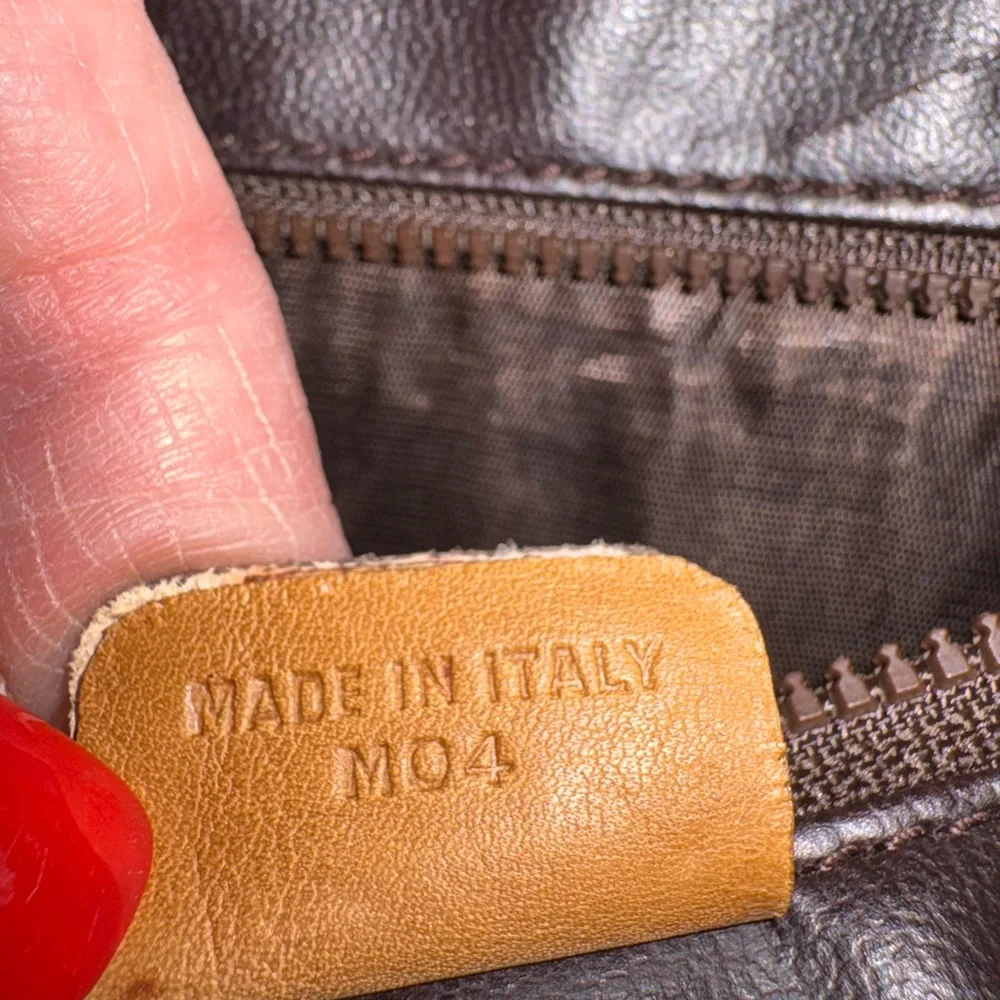 Authentic Vintage Celine Macadam Boston BagTriomphe Canvas Leather Italy Entrupy - Picture 13 of 13